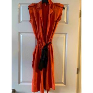 Orange Fendi wrap dress